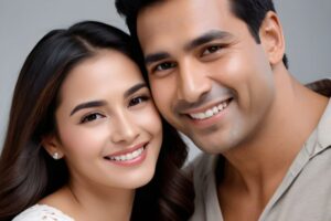 Young couple with nice smiles